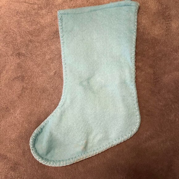 2 Felt Christmas Stockings, One Green of Santa & One Blue of a Snowman - Picture 6 of 6